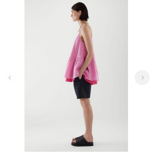 COS Tiered Vest Tunic Top in Pink - Picture 4 of 12